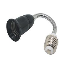 Переходник гибкий 1-й Ecola с цоколя Е27/Е27 150мм черный картинка 